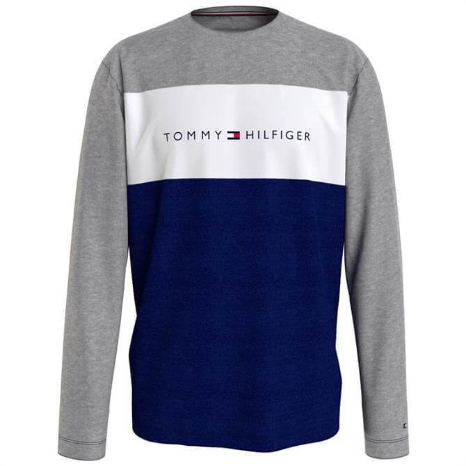 Tommy Hilfiger Organic Cotton Long Sleeve T-Shirt - Desert Sky/Grey